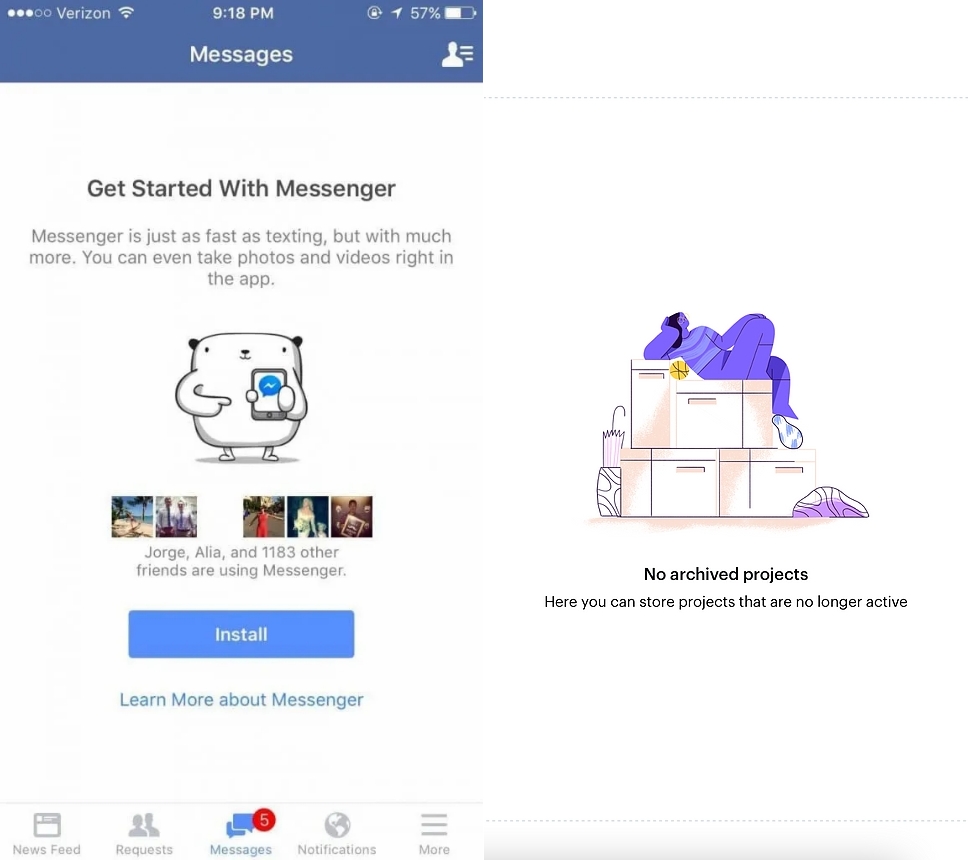 Facebook messenger Marvel placeholder cute illustration graphics