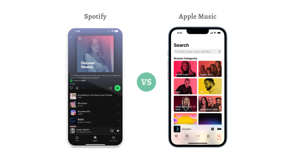 Spotify vs Apple Music's Discovery page