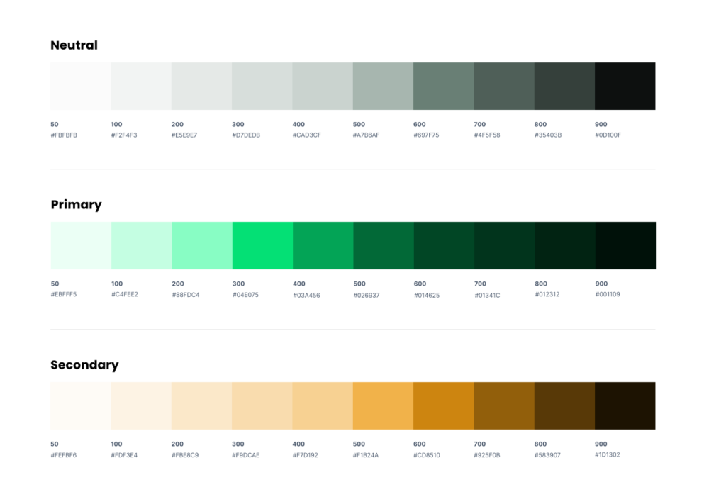 minelog digital transformation website's three color palette neutral, primary and secondary